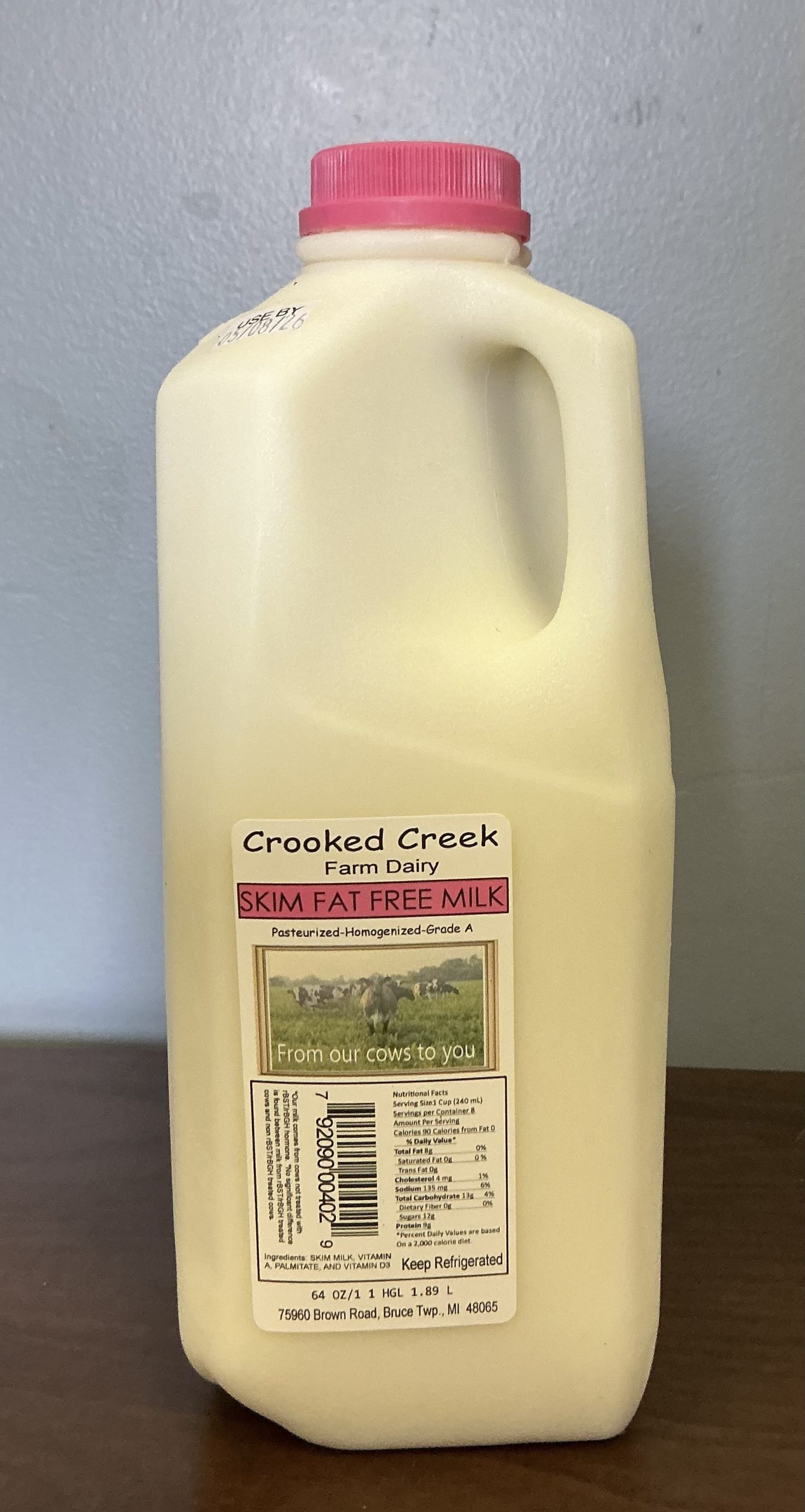 Crooked Creek Dairy Skim Fat Free Milk half gallon scaled